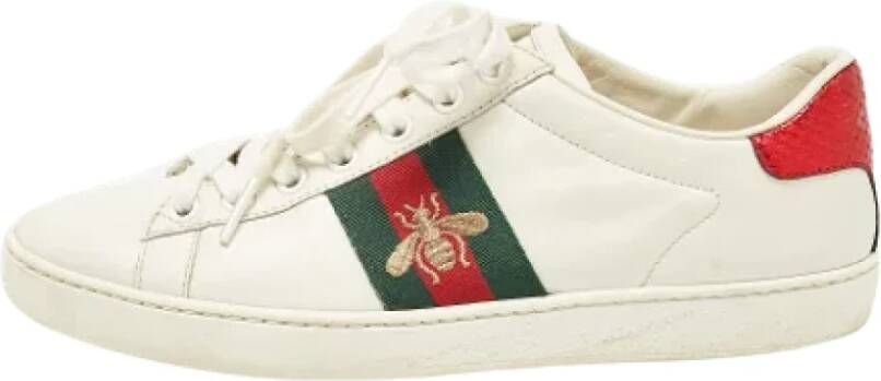 Gucci Vintage Pre-owned Leather sneakers White Dames