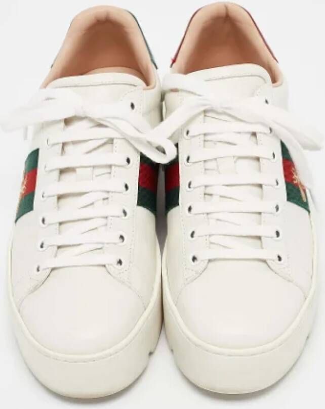 Gucci Vintage Pre-owned Leather sneakers White Dames