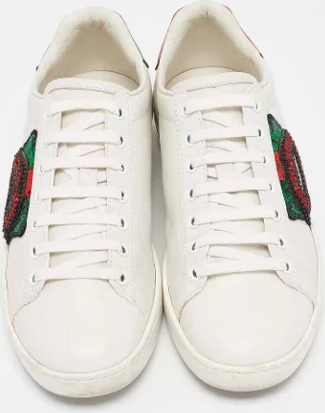 Gucci Vintage Pre-owned Leather sneakers White Dames