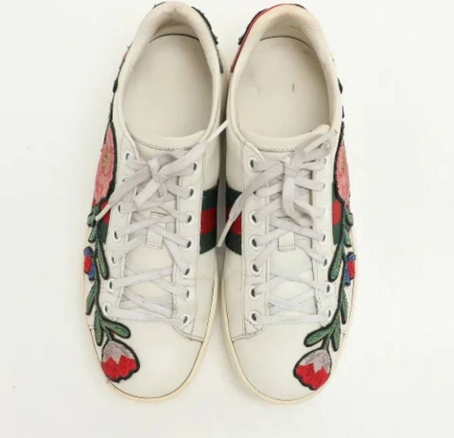 Gucci Vintage Pre-owned Leather sneakers White Dames