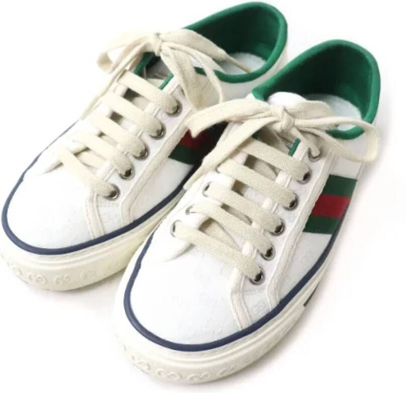 Gucci Vintage Pre-owned Leather sneakers White Dames