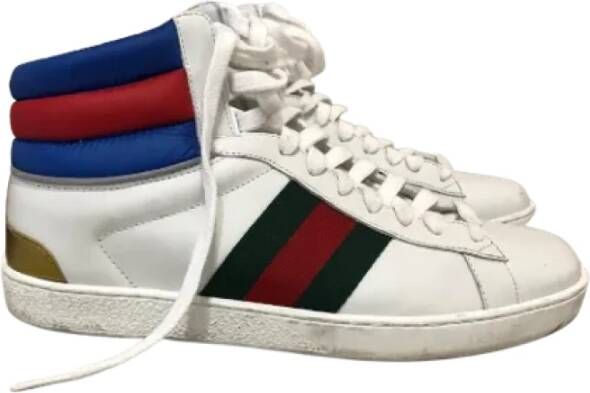 Gucci Vintage Pre-owned Leather sneakers White Heren