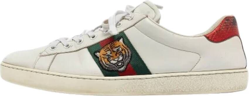 Gucci Vintage Pre-owned Leather sneakers White Heren