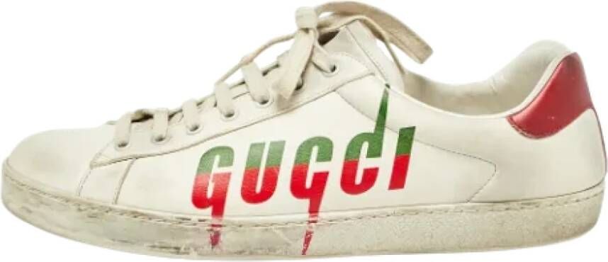 Gucci Vintage Pre-owned Leather sneakers White Heren