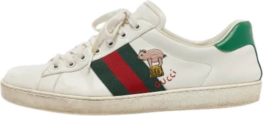 Gucci Vintage Pre-owned Leather sneakers White Heren