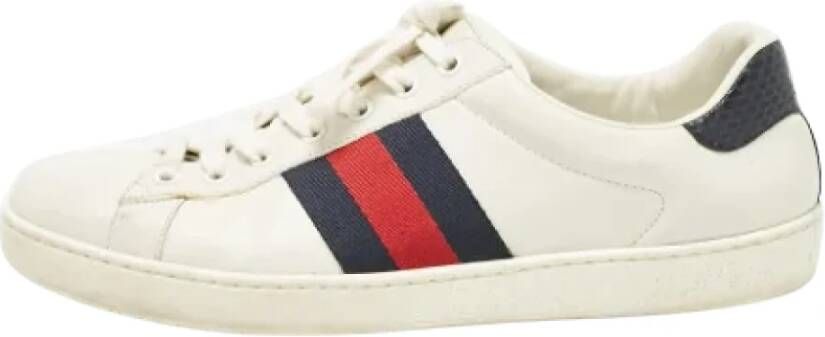 Gucci Vintage Pre-owned Leather sneakers White Heren