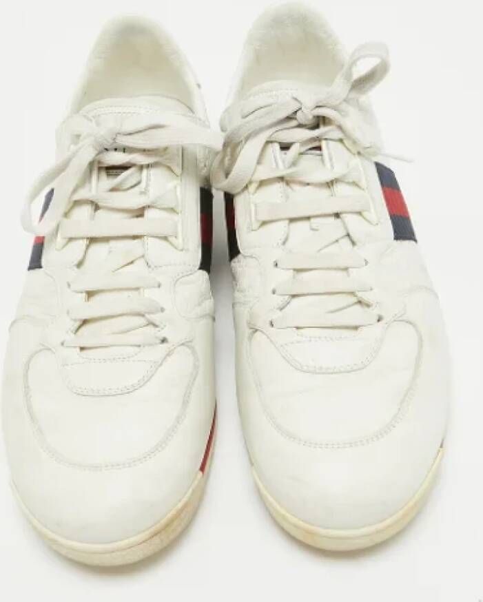 Gucci Vintage Pre-owned Leather sneakers White Heren