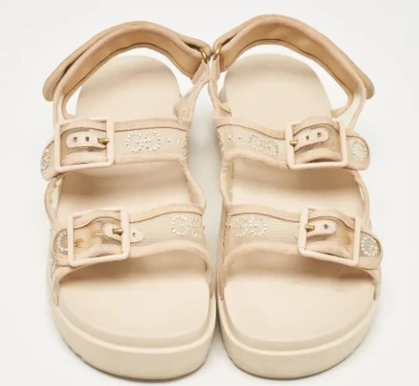 Gucci Vintage Pre-owned Mesh sandals Beige Dames