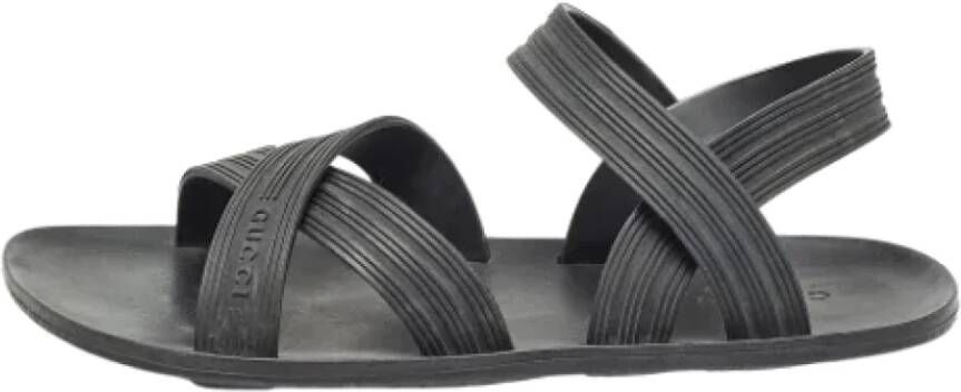 Gucci Vintage Pre-owned Rubber sandals Black Heren