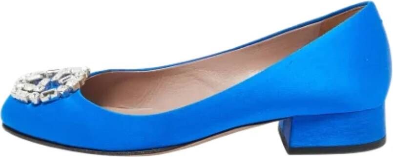 Gucci Vintage Pre-owned Satin flats Blue Dames