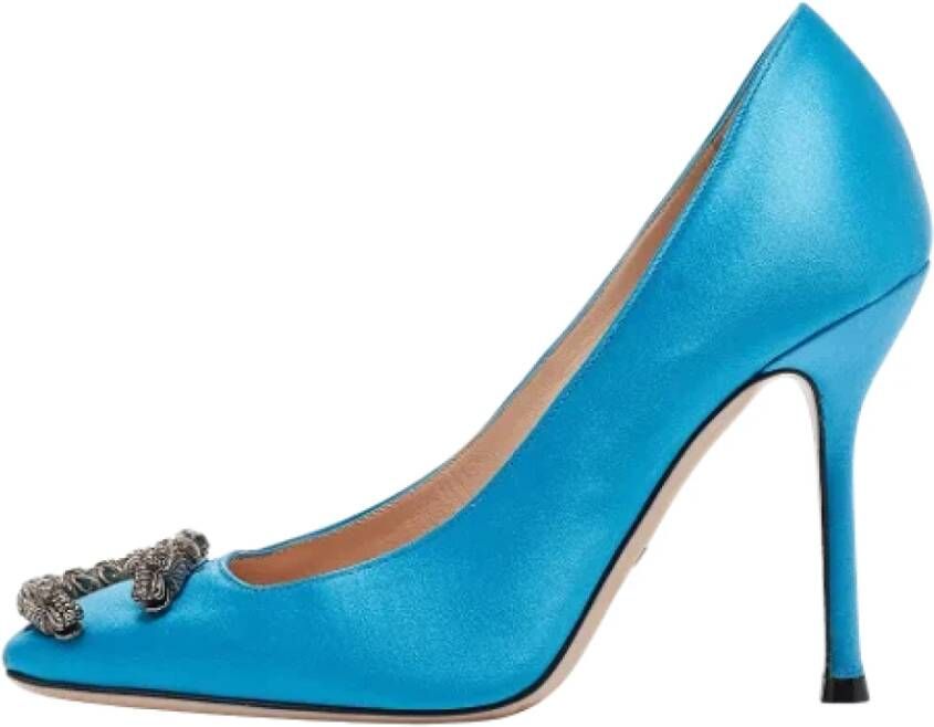 Gucci Vintage Pre-owned Satin heels Blue Dames