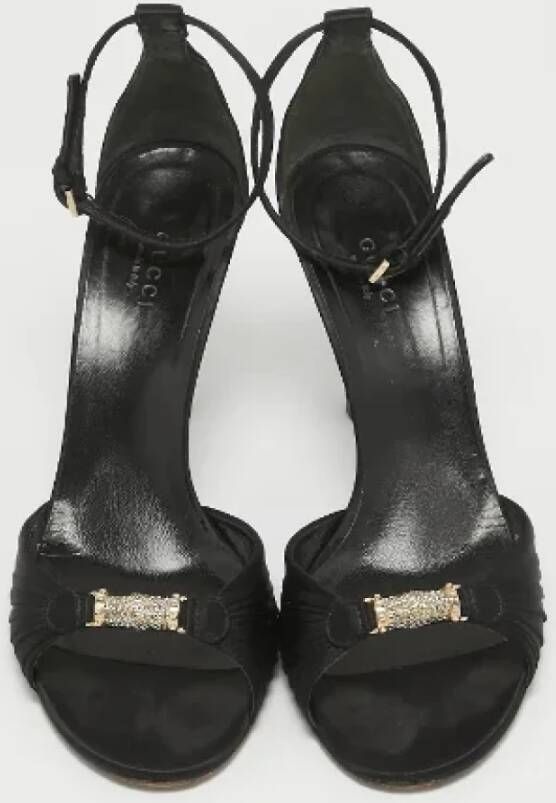 Gucci Vintage Pre-owned Satin sandals Black Dames