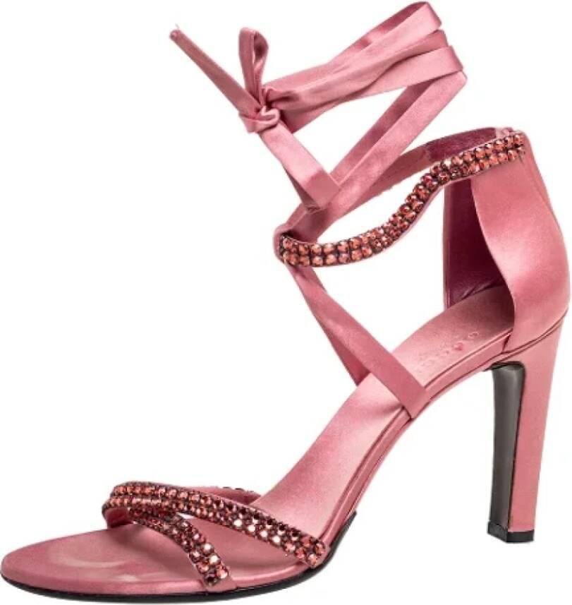 Gucci Vintage Pre-owned Satin sandals Pink Dames