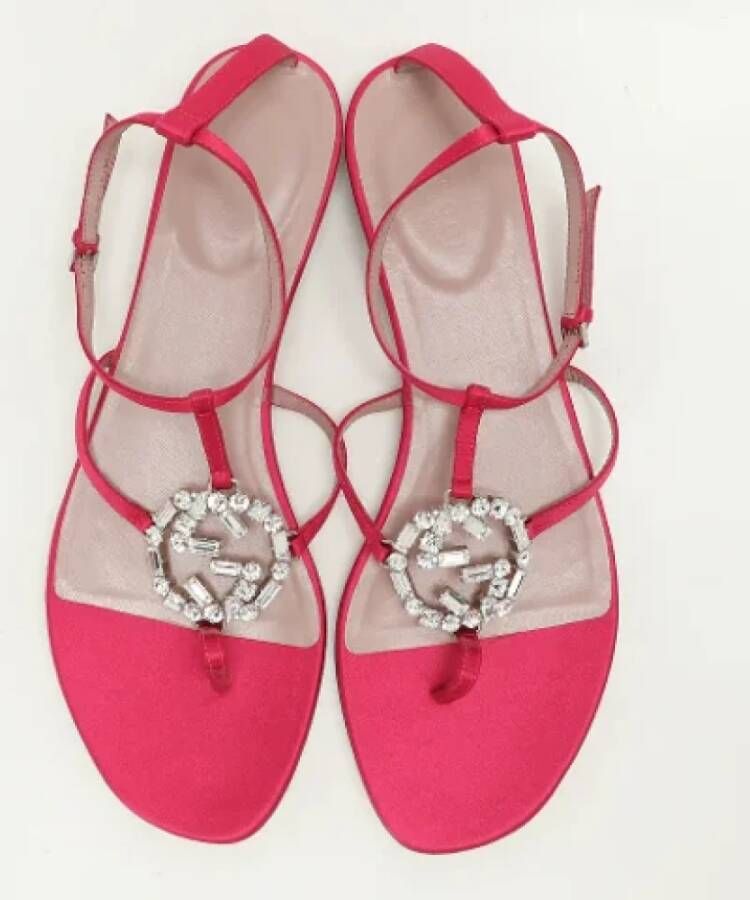 Gucci Vintage Pre-owned Satin sandals Pink Dames