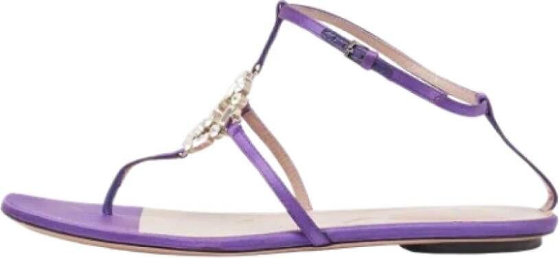 Gucci Vintage Pre-owned Satin sandals Purple Dames