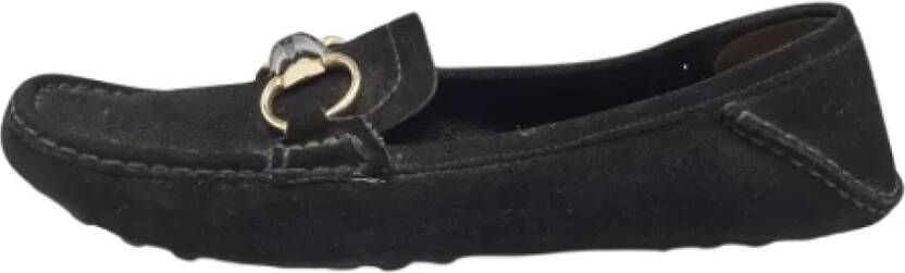 Gucci Vintage Pre-owned Suede flats Black Dames