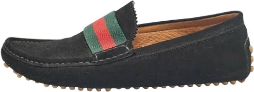 Gucci Vintage Pre-owned Suede flats Black Heren