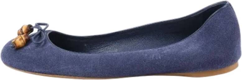 Gucci Vintage Pre-owned Suede flats Blue Dames