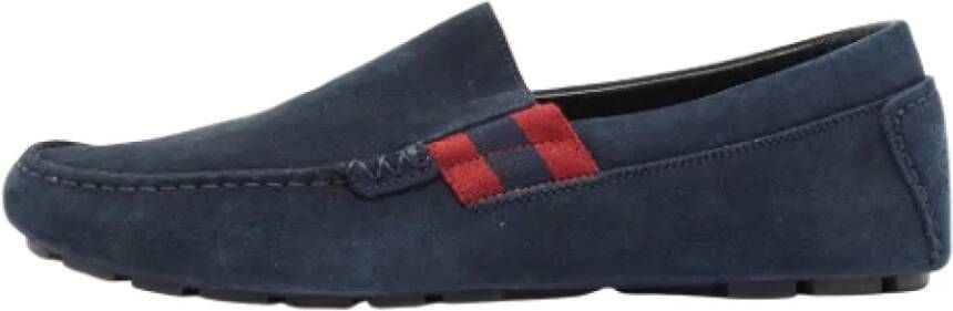 Gucci Vintage Pre-owned Suede flats Blue Heren