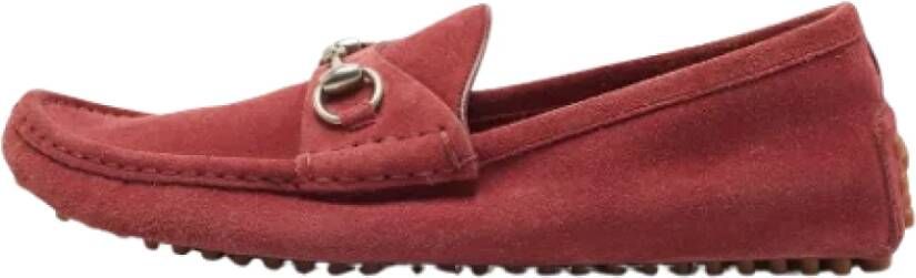 Gucci Vintage Pre-owned Suede flats Red Dames