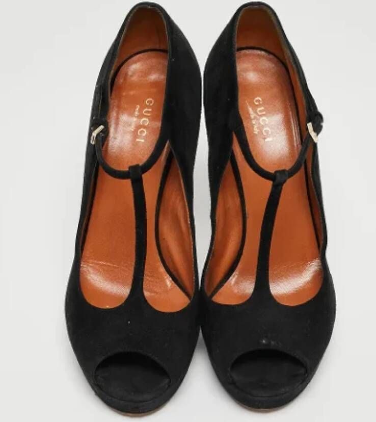 Gucci Vintage Pre-owned Suede heels Black Dames