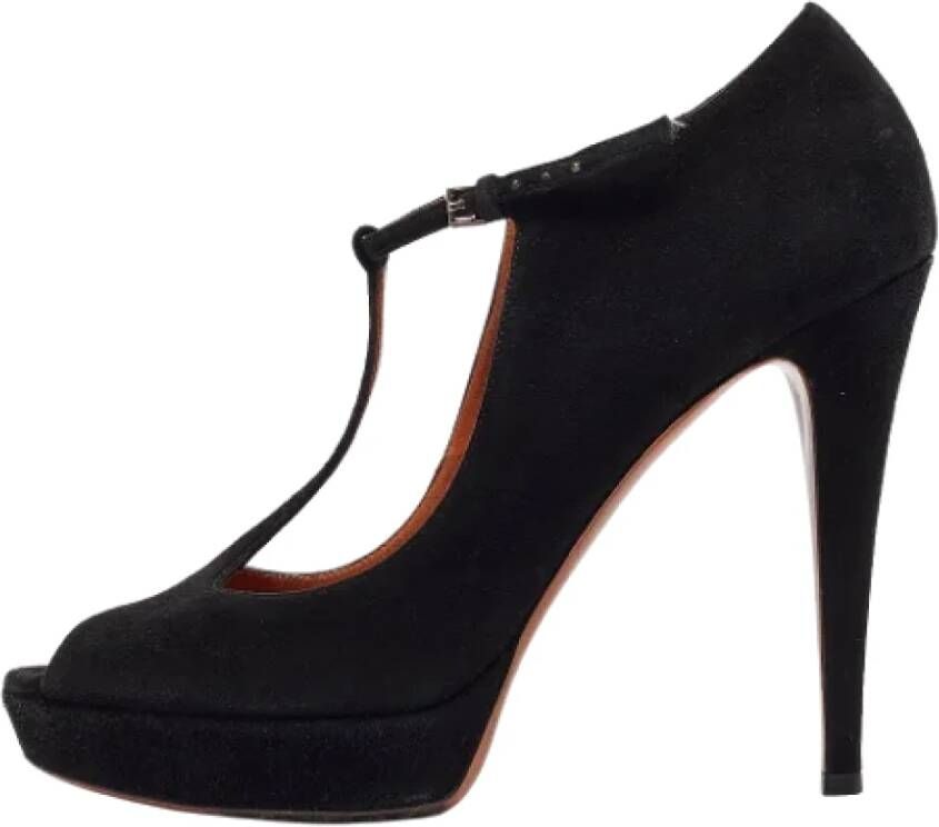 Gucci Vintage Pre-owned Suede heels Black Dames