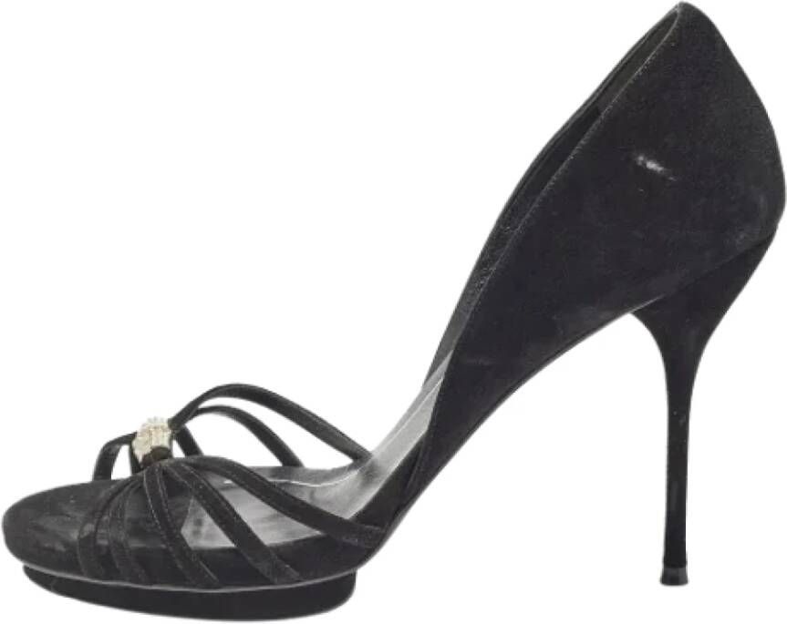 Gucci Vintage Pre-owned Suede heels Black Dames