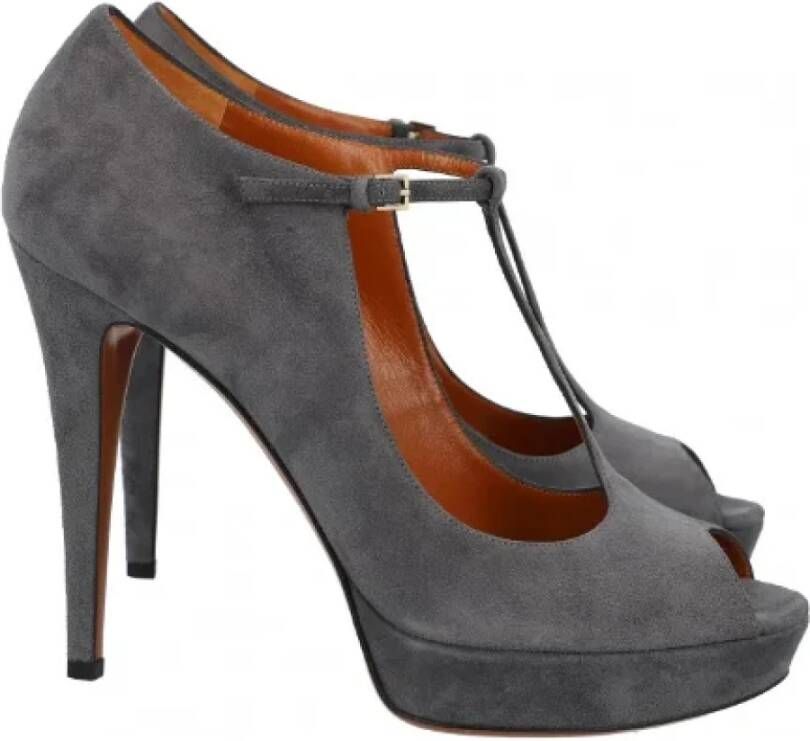 Gucci Vintage Pre-owned Suede heels Gray Dames