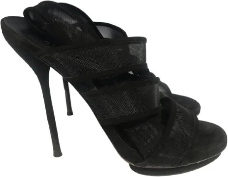 Gucci Vintage Pre-owned Suede sandals Black Dames