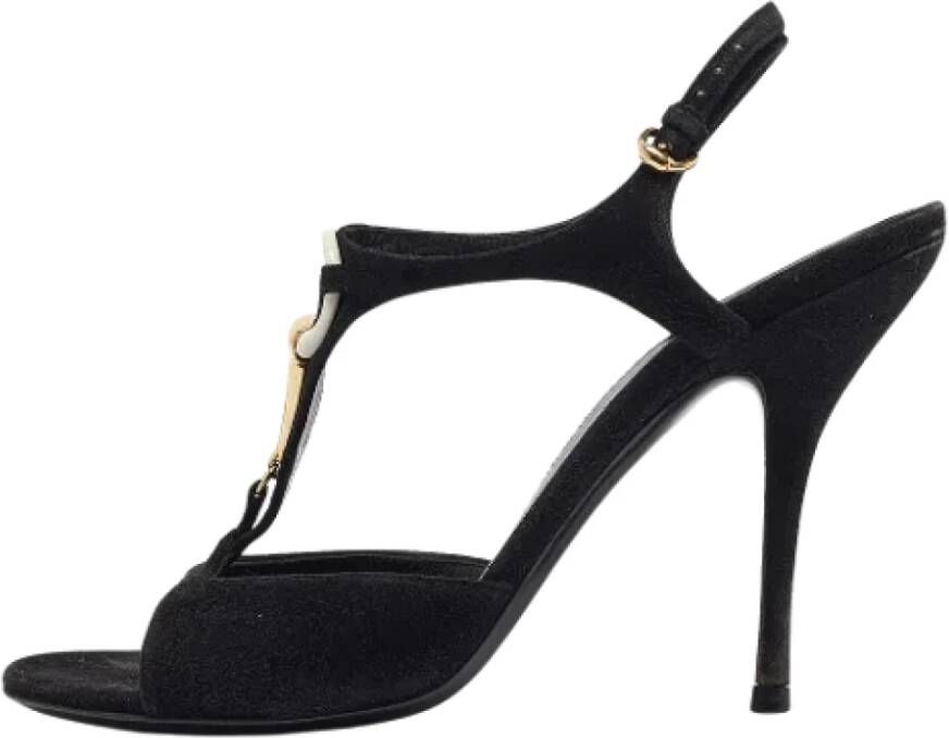 Gucci Vintage Pre-owned Suede sandals Black Dames