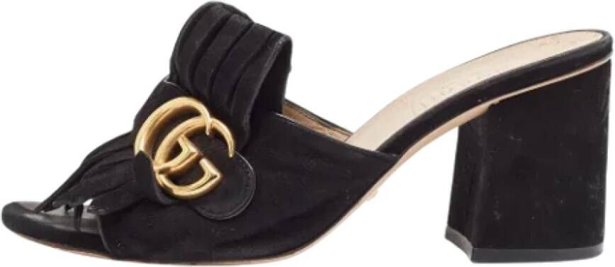 Gucci Vintage Pre-owned Suede sandals Black Dames