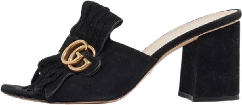 Gucci Vintage Pre-owned Suede sandals Black Dames