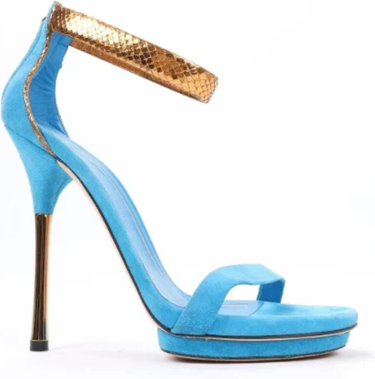 Gucci Vintage Pre-owned Suede sandals Blue Dames