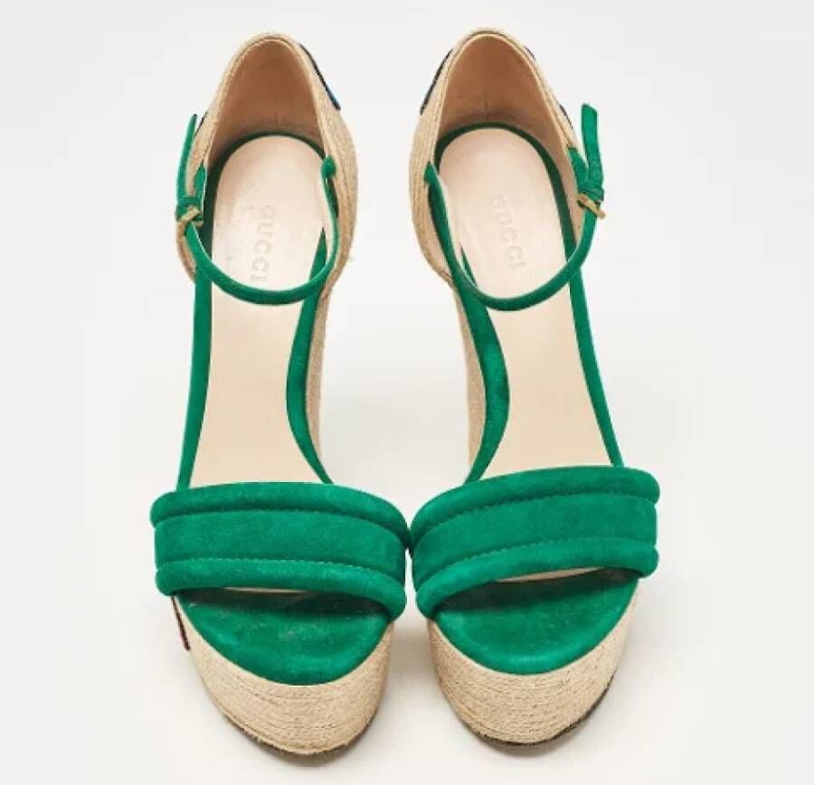 Gucci Vintage Pre-owned Suede sandals Green Dames