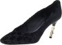 Gucci Vintage Pre-owned Velvet heels Black Dames - Thumbnail 1