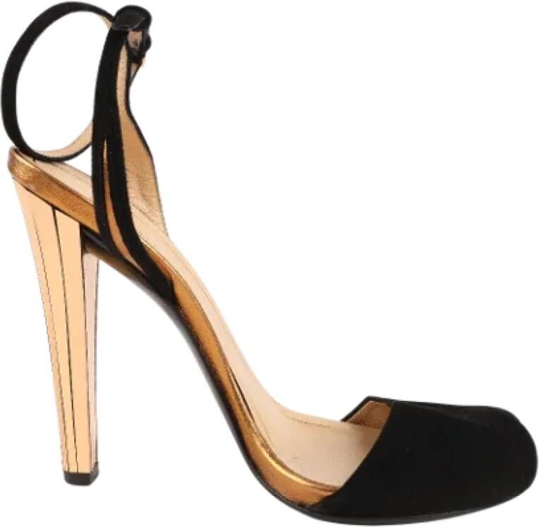 Gucci Vintage Pre-owned Velvet sandals Black Dames