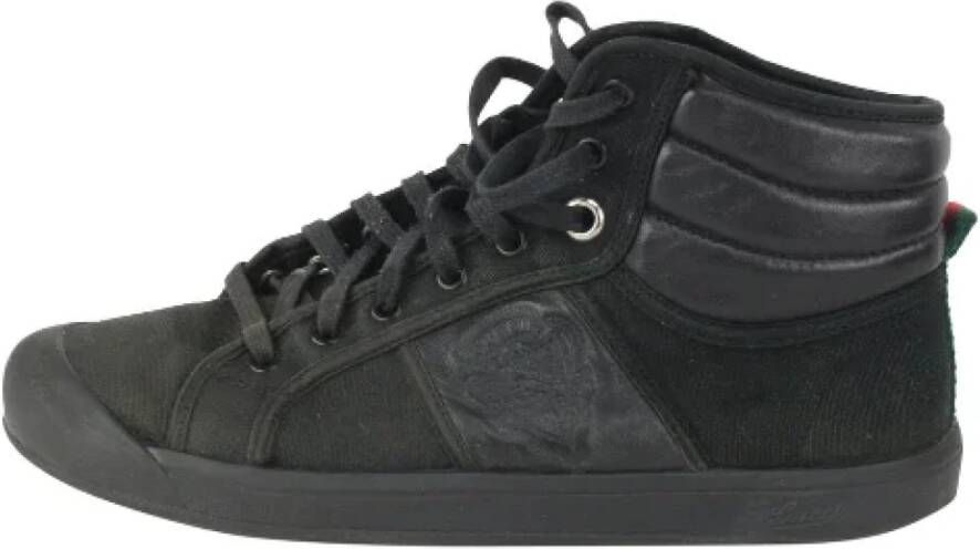 Gucci Vintage Stoffen Sneakers Black Dames