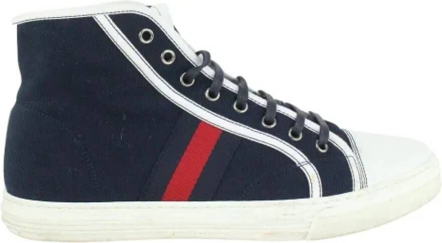 Gucci Vintage Stoffen Sneakers Blue Dames