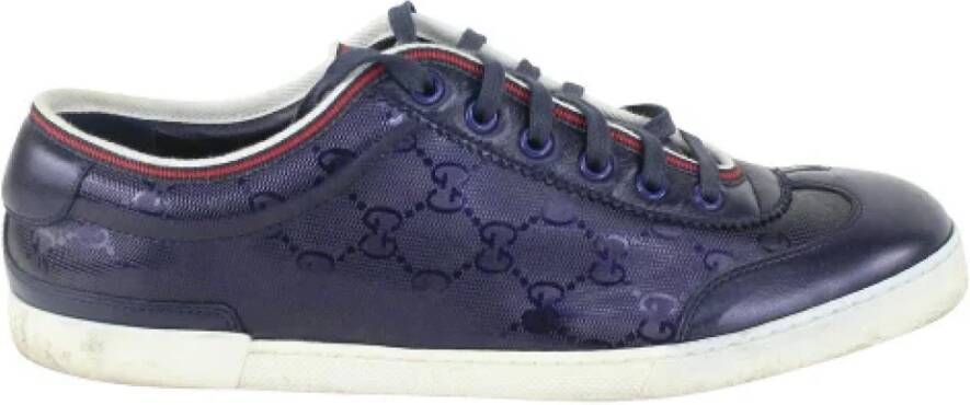 Gucci Vintage Stoffen Sneakers Blue Dames