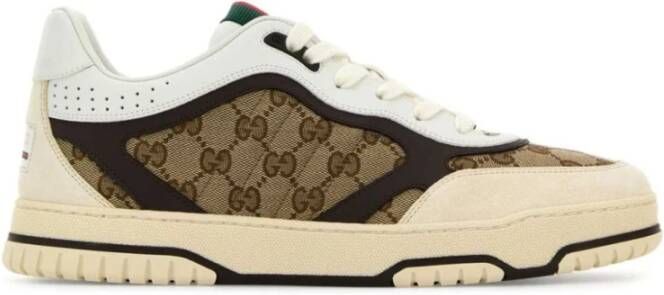 Gucci Witte canvas sneakers met Web-Stripe Multicolor Heren