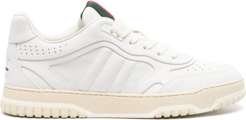 Gucci Witte Leren Lage Sneakers White Dames