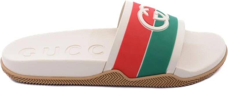 Gucci Witte Slide Sandalen voor Mannen Multicolor Heren