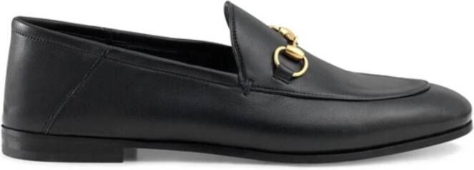 Gucci Zwarte Leren Horsebit Loafers Black Dames