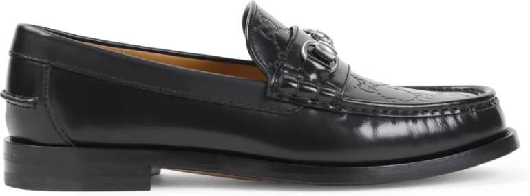 Gucci Zwarte Leren Loafer Schoenen Black Heren