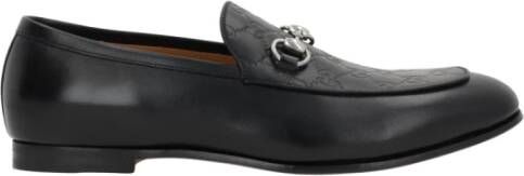 Gucci Zwarte leren mocassin schoenen Black Heren