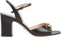 Gucci Zwarte leren sandalen met gouden details Black Dames - Thumbnail 1