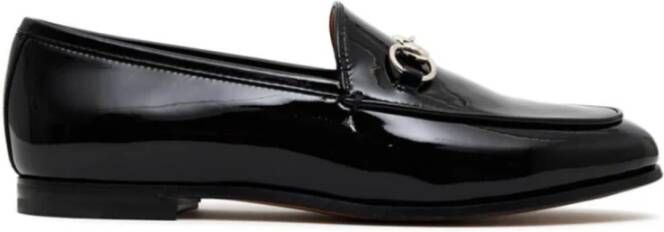 Gucci Zwarte platte schoenen met Horsebit-detail Black Dames