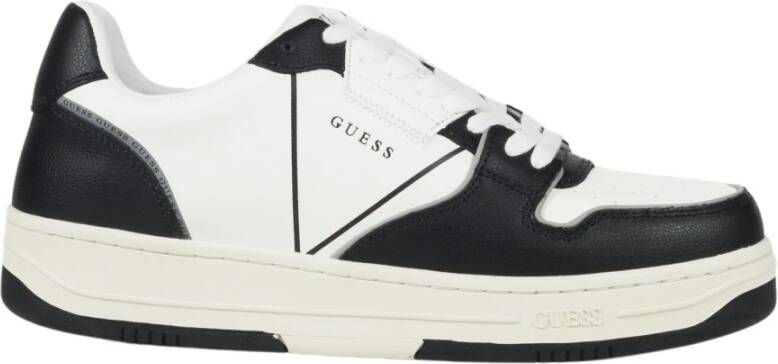 Guess Zwarte Leren Sneakers voor Heren Black Heren