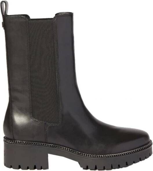 Guess Zwarte Leren Chelsea Laarzen Black Dames