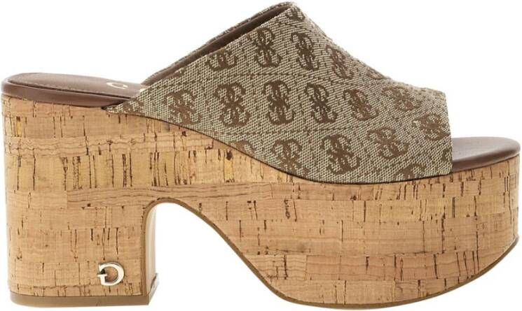 Guess Beige bruine synthetische sandalen voor dames Multicolor Dames